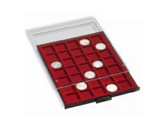 Bandejas para monedas LEUCHTTURM. Divisiones CUADRADAS.